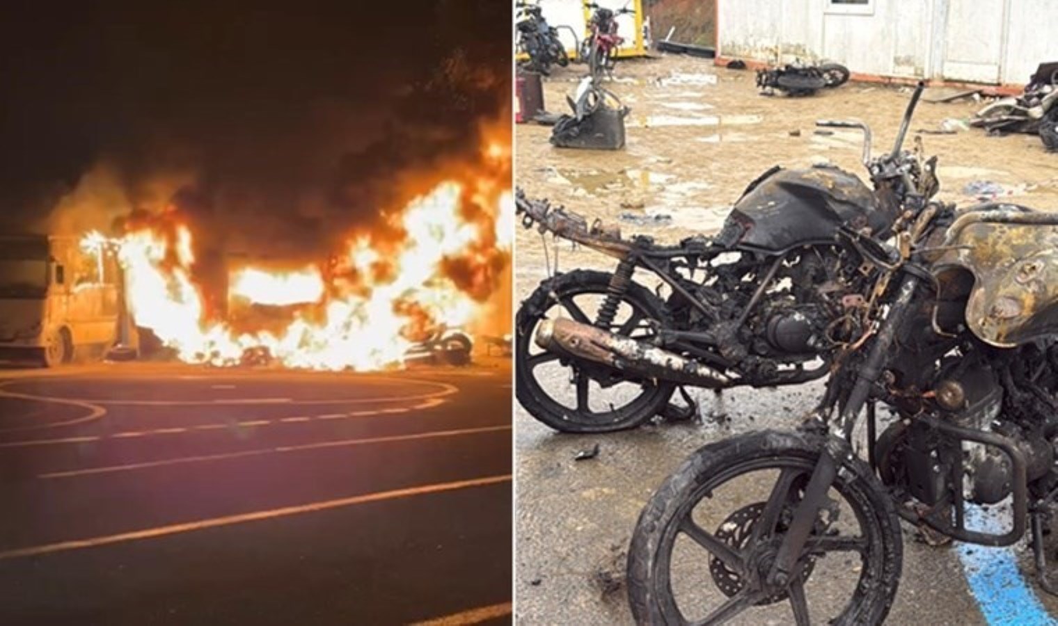 İstanbul’da kundaklama şüphesi: Onlarca motosiklet hurdaya döndü