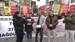 Mağdurlar, TOKİ binası önünde eylem yaptı: ‘Murat Kurum uyuma, mağduruna sahip çık!’