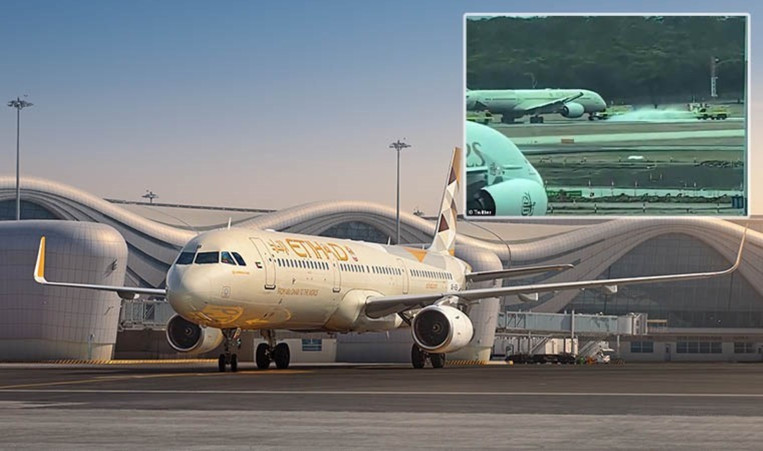 Melbourne Havalimanı’nda panik anları: Uçağın iniş takımları alev aldı!