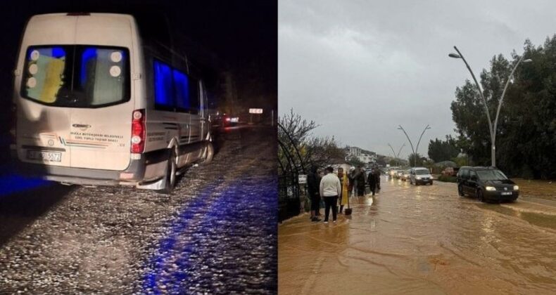 Muğla’da sağanak: Araçlar yollarda kaldı, evleri su bastı