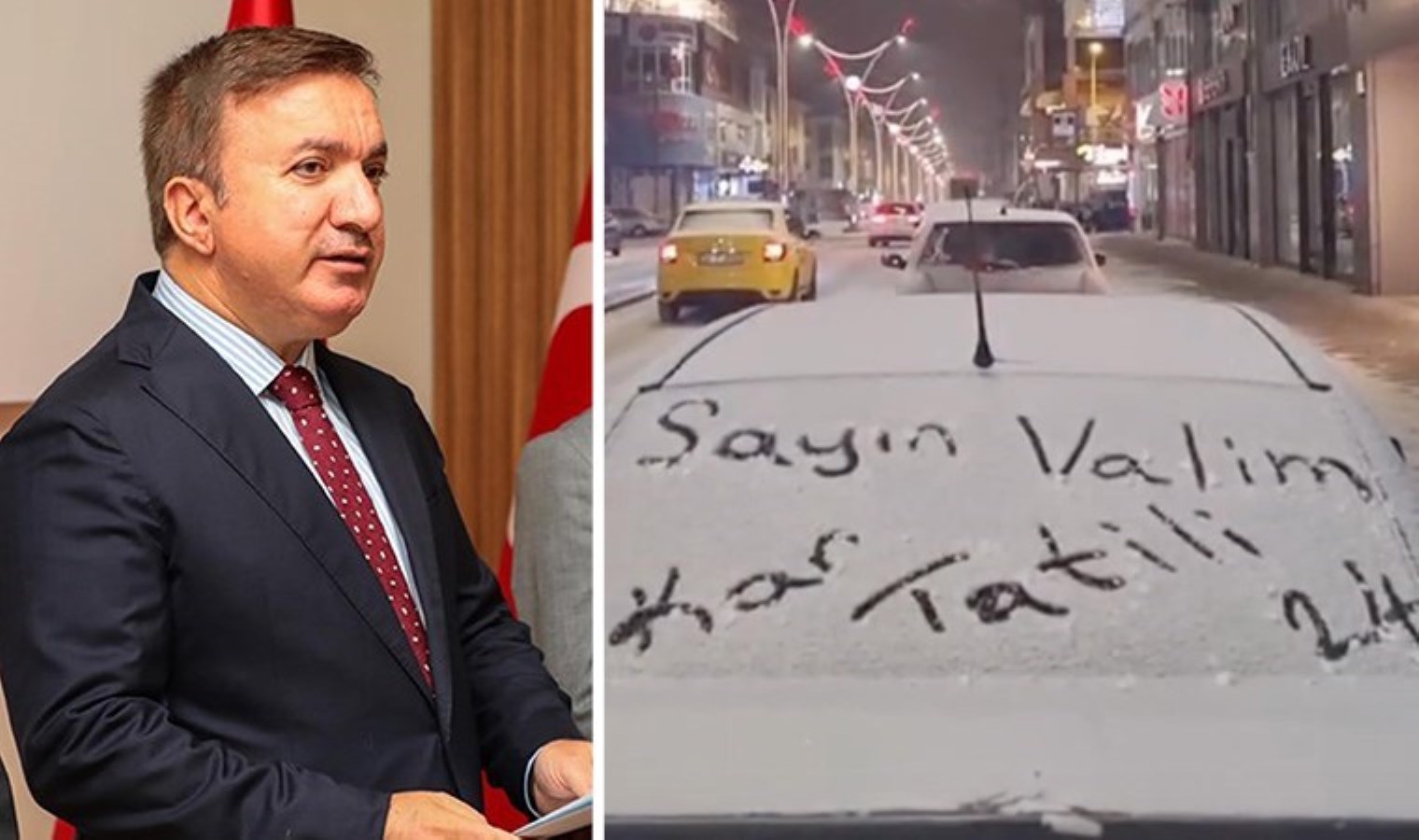 Otomobil camına ‘Kar tatili’ yazan öğrencilere Vali’den güldüren yanıt