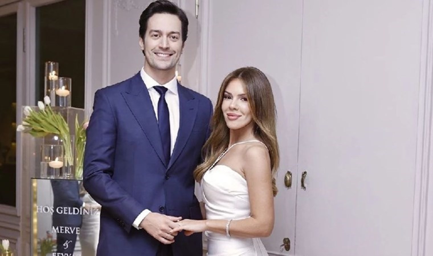 Oyuncu Feyyaz Şerifoğlu ve spiker Merve Dinçkol nişanlandı