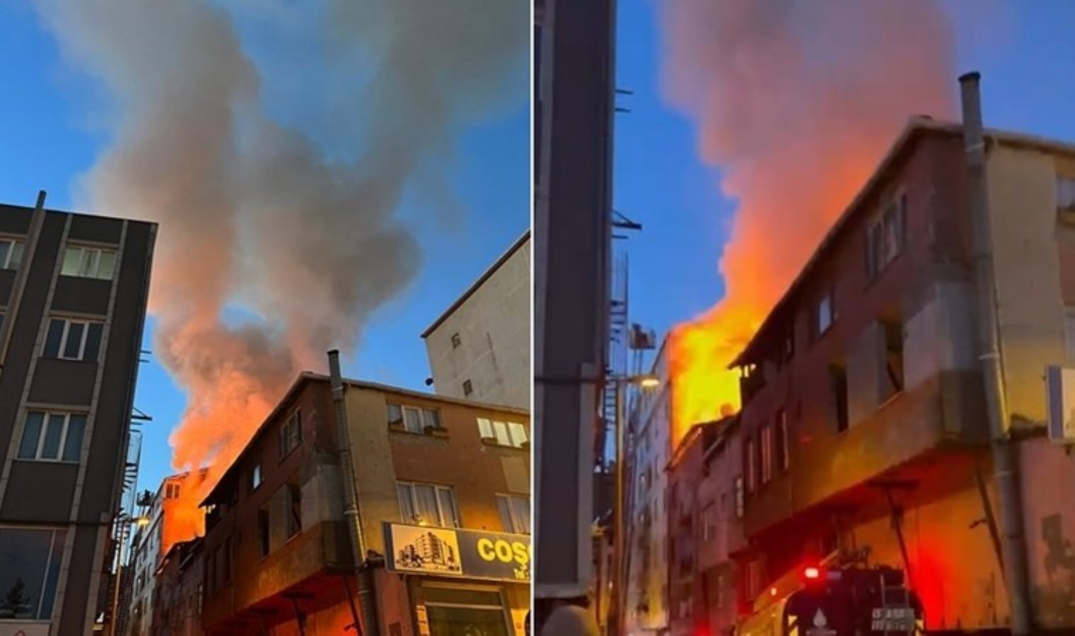 Şişli’de 3 katlı binada korkutan yangın!