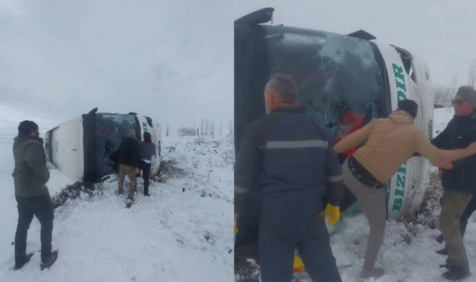 Son dakika… Kars’ta yolcu otobüsü devrildi: Çok sayıda yaralı var!