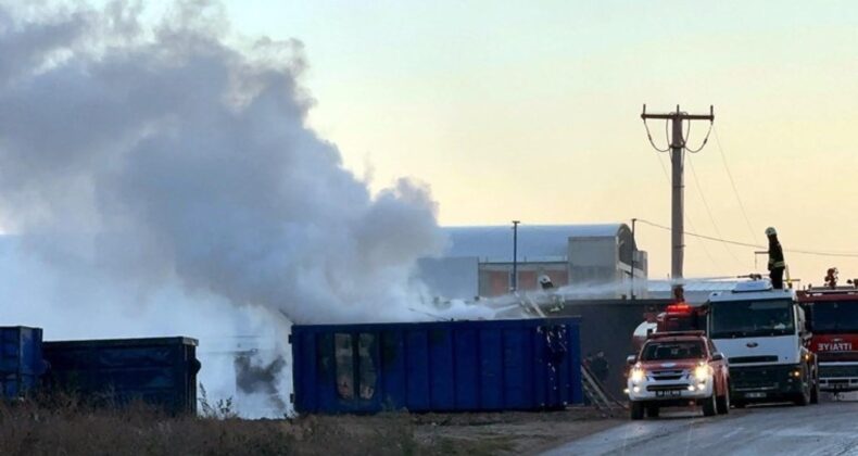 Tekirdağ’da konteyner üretim tesisinde yangın!