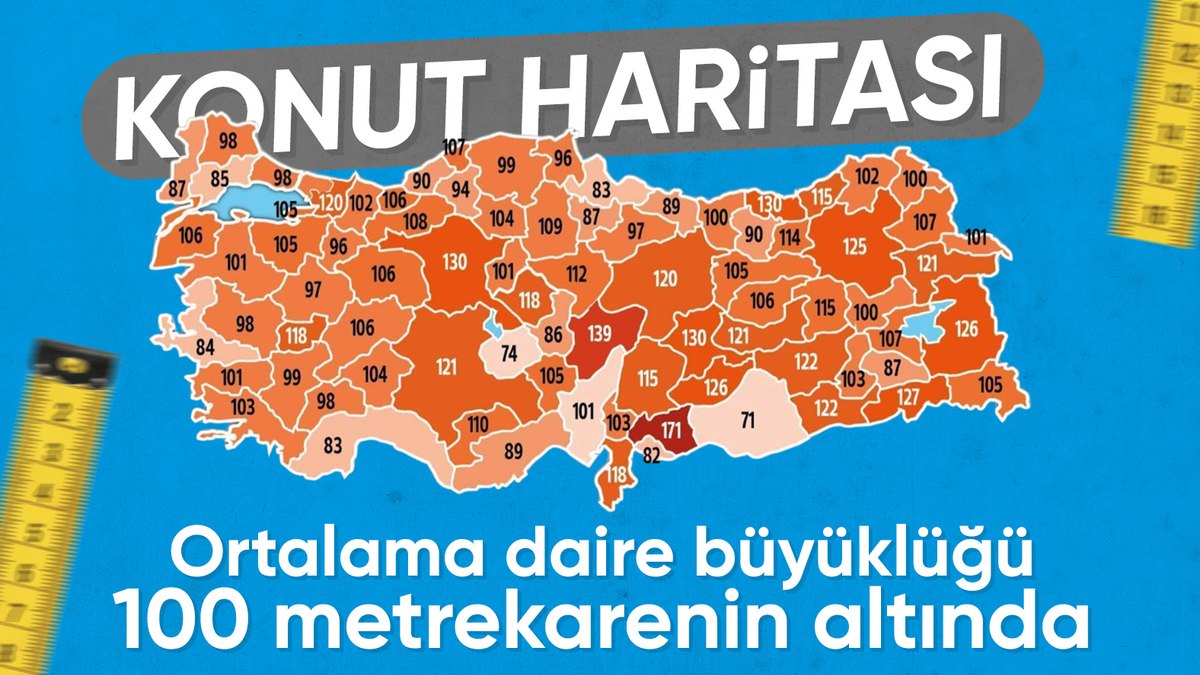 Türkiye genelinde yapılan dairelerin ölçüleri küçüldü