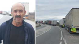 Tuvalet dahi yok! Soğuk havada TIR kuyruğu 30 kilometreyi geçti: ’30 saattir bekliyorum…’