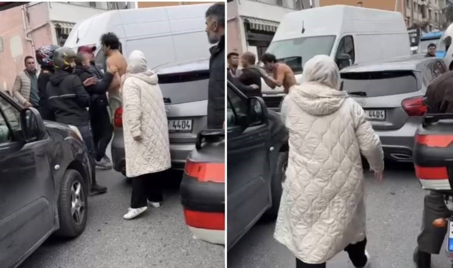 Ümraniye’de ‘yol’ kavgası: Üstünü çıkarıp şoföre saldırdı!