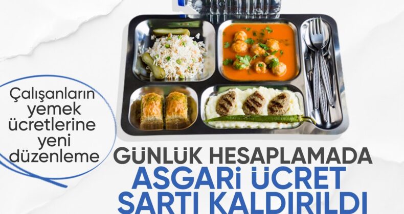 Yemek ücreti hesaplamasında değişiklik yapıldı