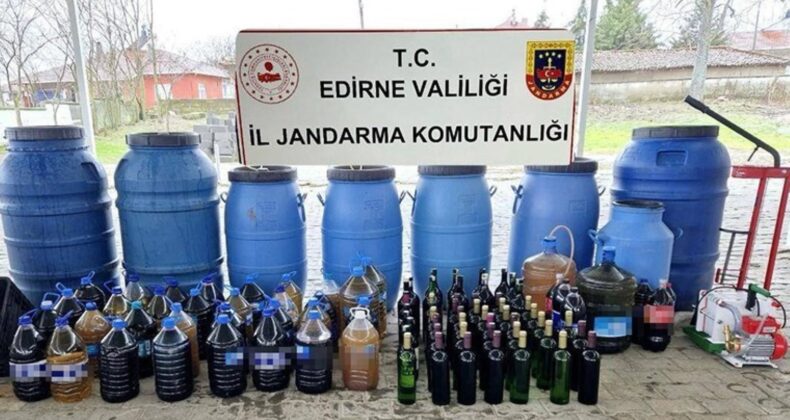 Yılbaşı öncesi Edirne’de denetim: Bin 560 litre ‘sahte şarap’ ele geçirildi