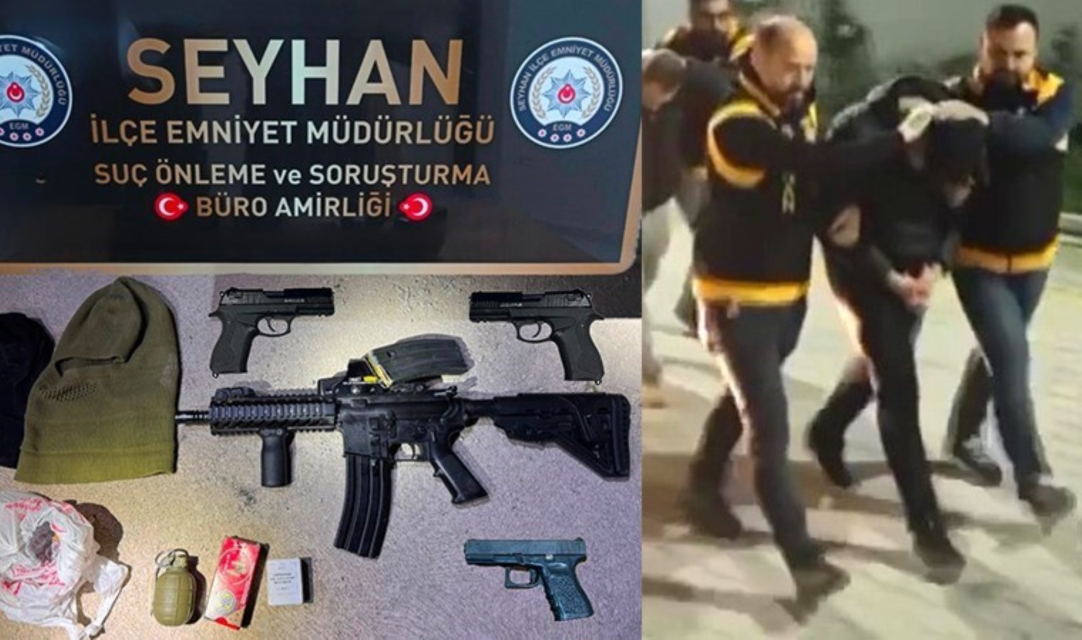 Adana’da M4 tüfek ve el bombası ile yakalandı: Suçu ölmüş amcasına attı!