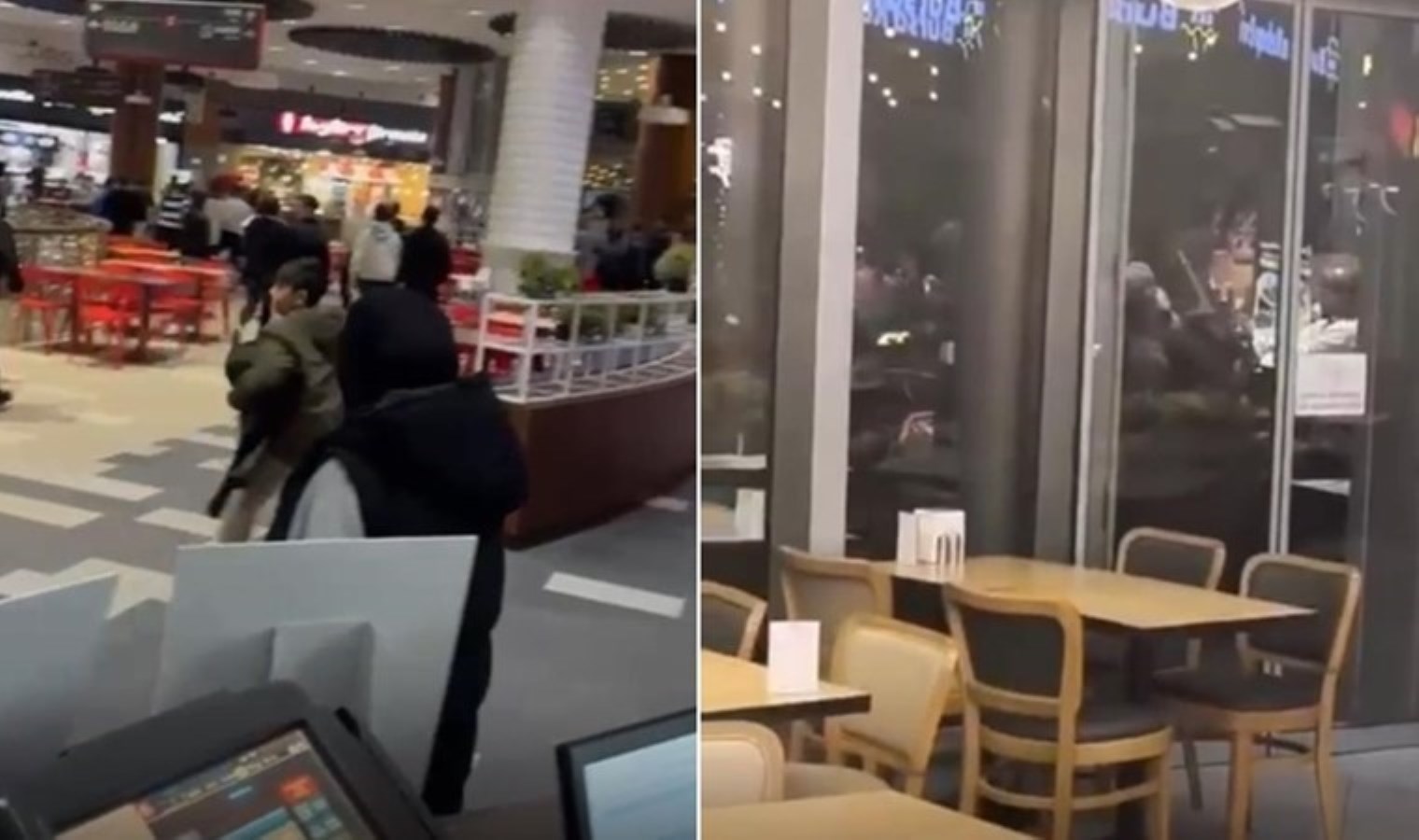 AVM’de iki grup birbirine girdi: Sandalyeler havada uçuştu!