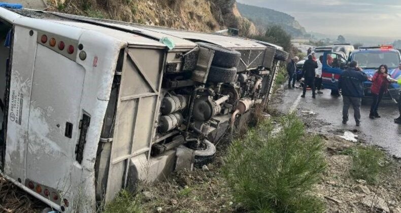 Aydın’da festivale giden tur minibüsü devrildi: Çok sayıda yaralı var!