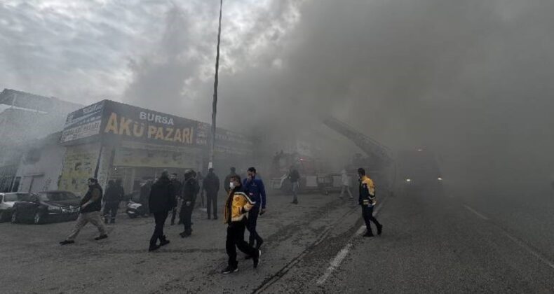 Bursa’da  oto aksesuar işletmesinde korkutan yangın!