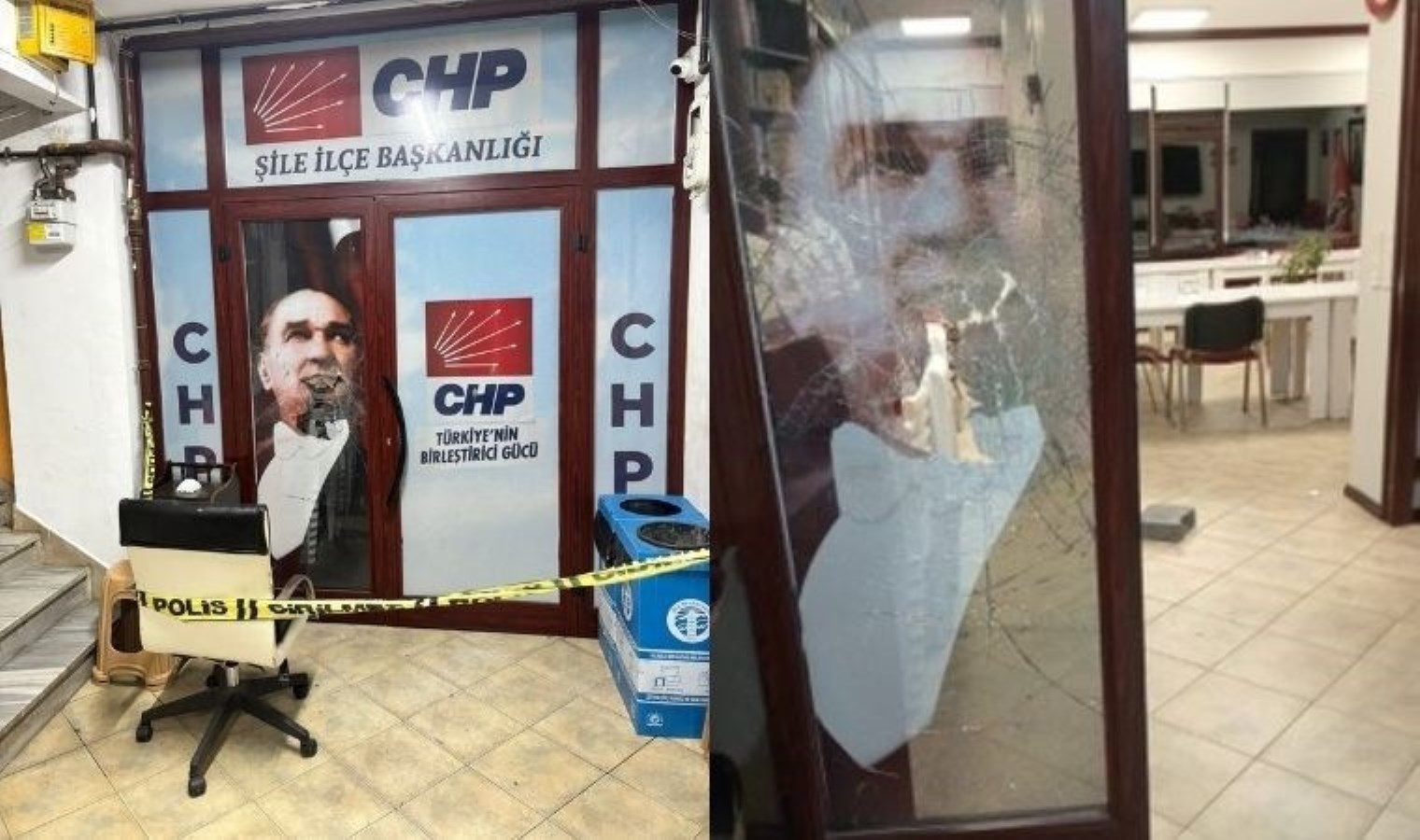 CHP Şile İlçe Başkanlığı’na taşlı saldırı