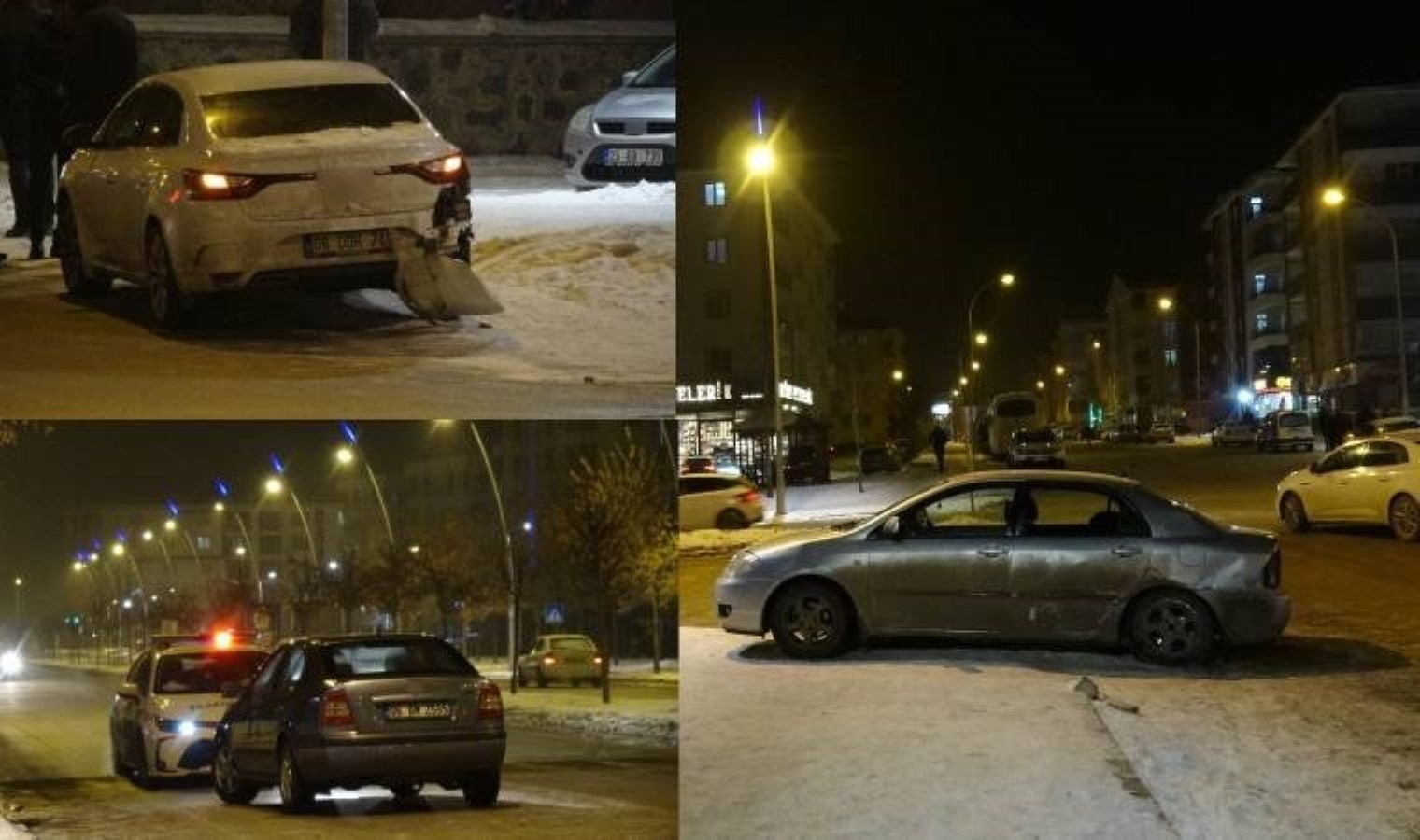 Erzurum’da 3 araç birbirine girdi… Yaralılar var!