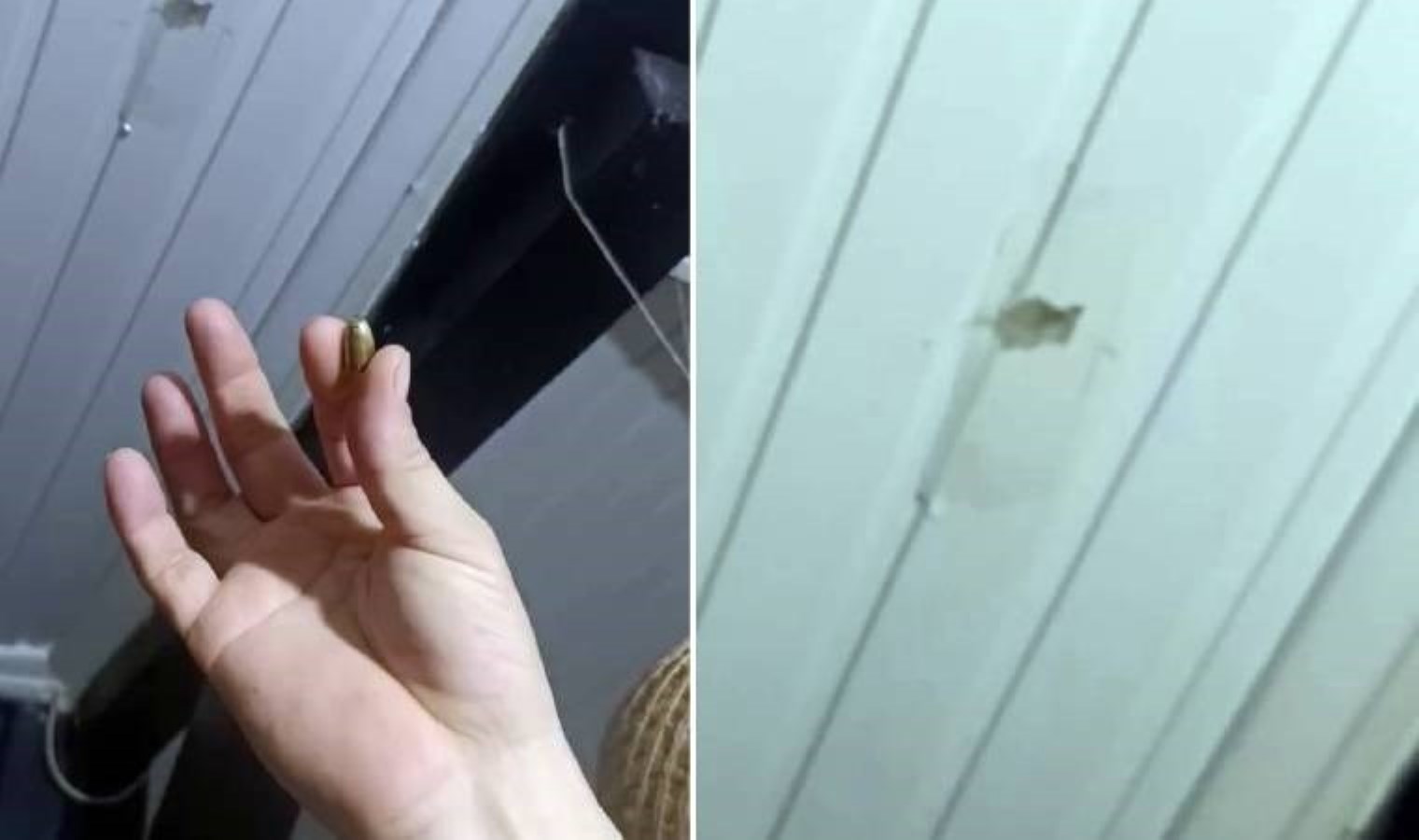 Faciadan dönüldü… Yorgun mermi çatıyı deldi!