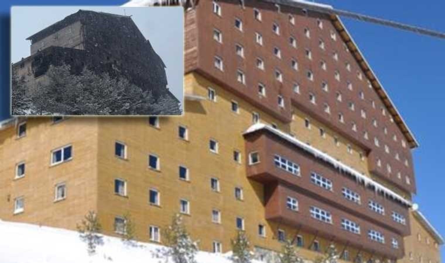 Grand Kartal Otel’in arka cephesinin tamamen yanmış olduğu görüntülendi