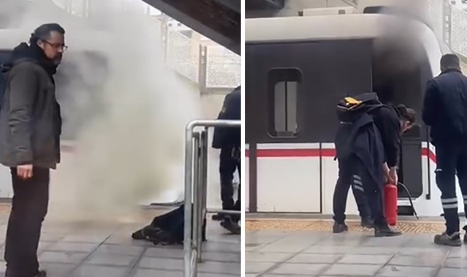 İzmir metrosunda panik anları! Bir anda dumanlar yükseldi, yolcular tahliye edildi