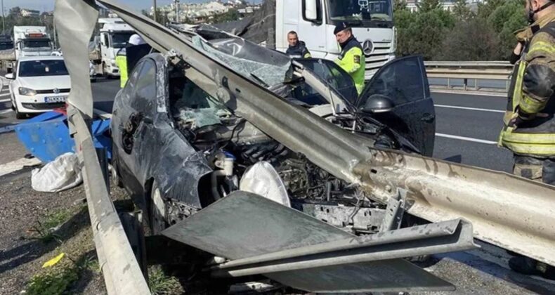 İzmit istikameti kilitlendi! TEM Otoyolu’nda otomobil bariyerlere girdi: 1’i ağır 4 yaralı