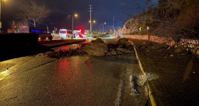 Kestel’de heyelan: Yol trafiğe kapandı