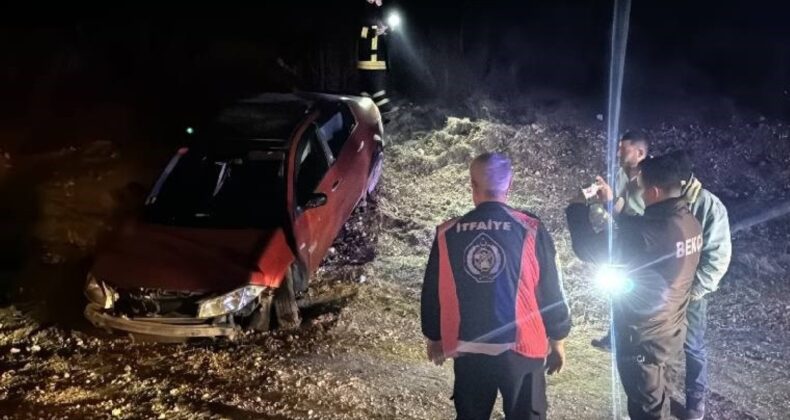 Kırklareli’nde araç şarampole devrildi: Yaralılar var!