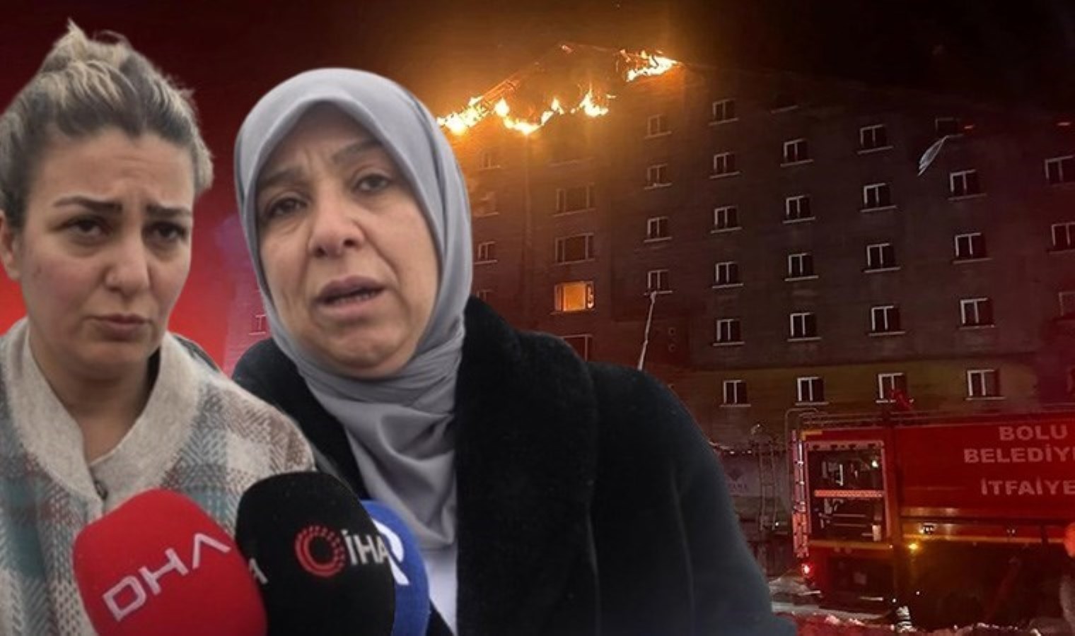 Otel yangınında pencereden atlayarak kurtulan anne ve kızı, korku dolu anları anlattı