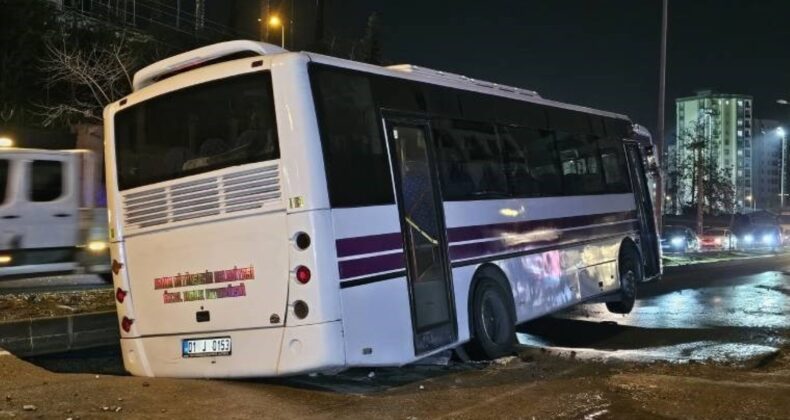 Özel halk otobüsü göçüğe düştü: ‘Yer yarıldı da içine düştük’