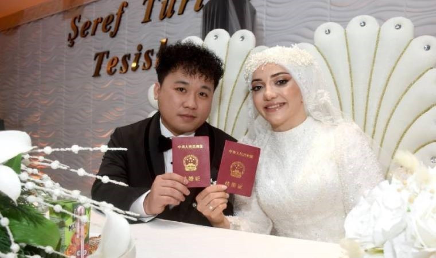 Rizeli gelin ile Çinli damat Çayeli’nde evlendi