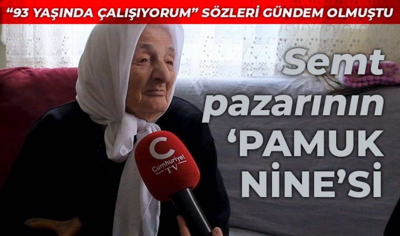 Sokak röportajı ile gündem olmuştu! Cuma pazarının Pamuk Nine’si Cumhuriyet TV’de