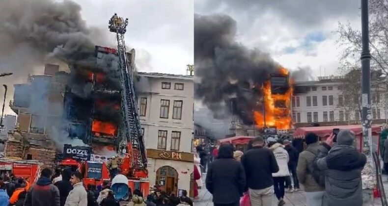 Son dakika… Tarihi Mısır Çarşısı’nın yanında korkutan yangın!