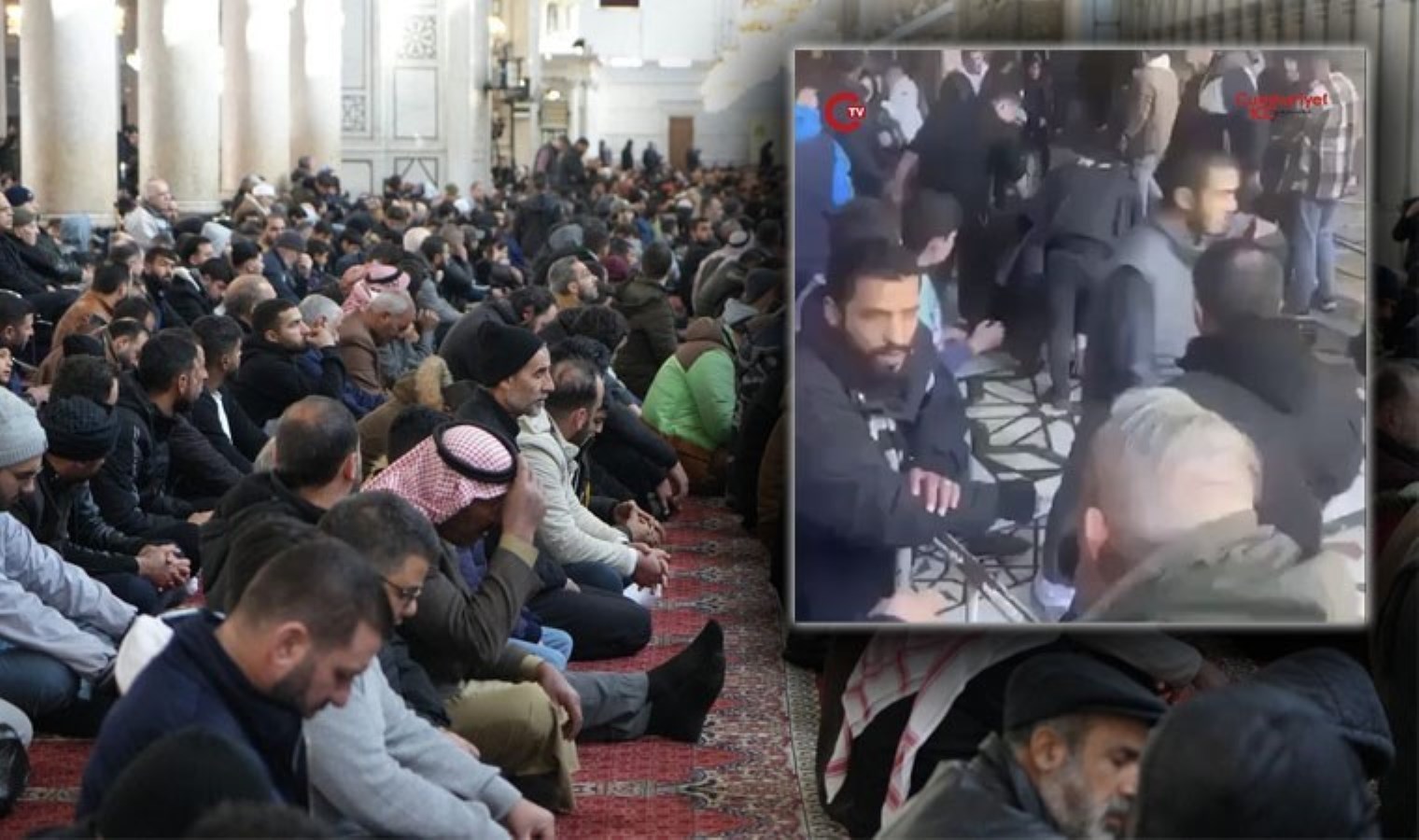 Suriye’nin başkenti Şam’daki Emevi Camisi’nde Cuma izdihamı! Ölüler ve yaralılar var…