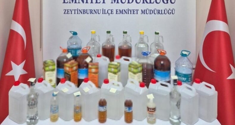 Zeytinburnu’nda 80 litre sahte içki ele geçirildi