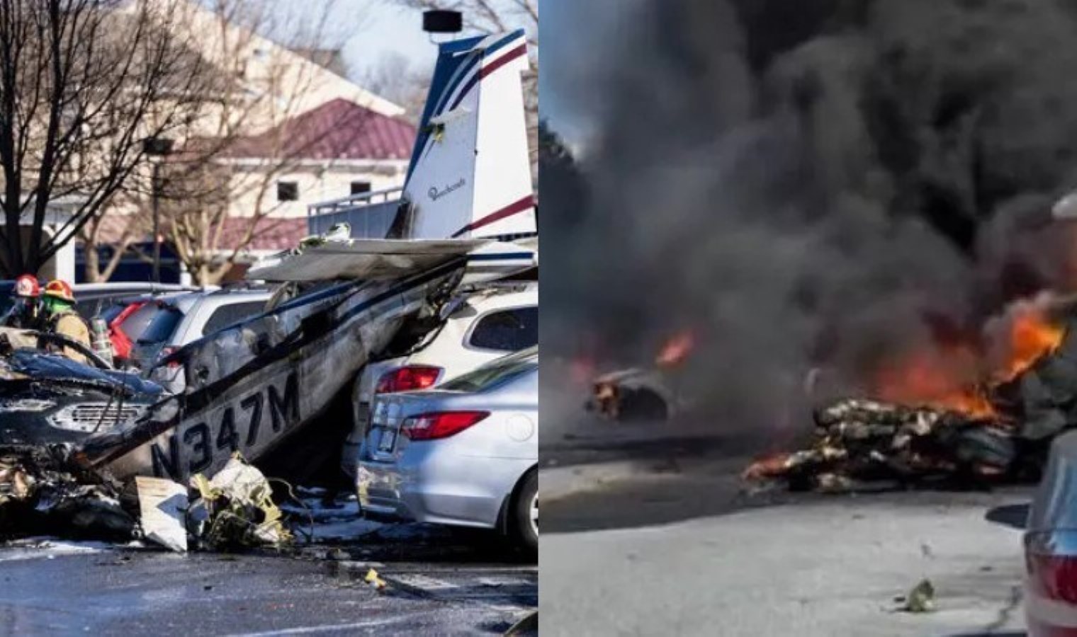 Açık kapıyla kalkış yapan uçak otoparka çakıldı: Alevler içinde kaldı