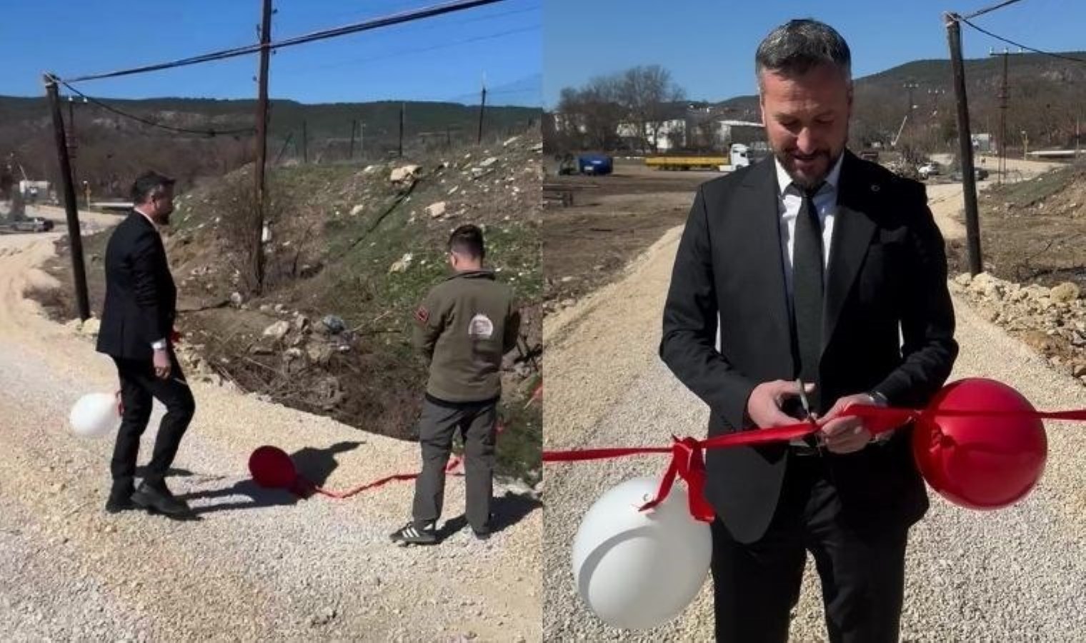 AKP’li belediye başkanı tek başına köprü açılışı yaptı