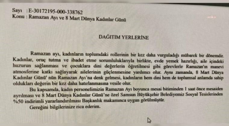 Belediye ramazan ayında kadın personelin işten çıkış saatini bir saat erkene çekti ama: İbadet koşulu getirildi