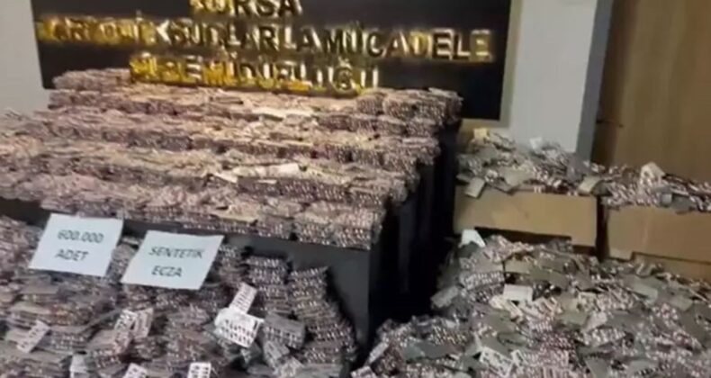 Bursa’da 600 bin adet yeşil reçeteli hap ele geçirildi