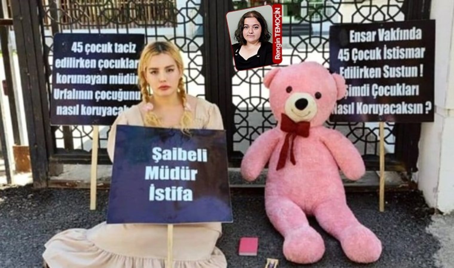 Çocuk istismarlarını protesto eden Emine Gizem Çetiner’in davası görüldü: ‘Karşımda örgütlü kötülük var’