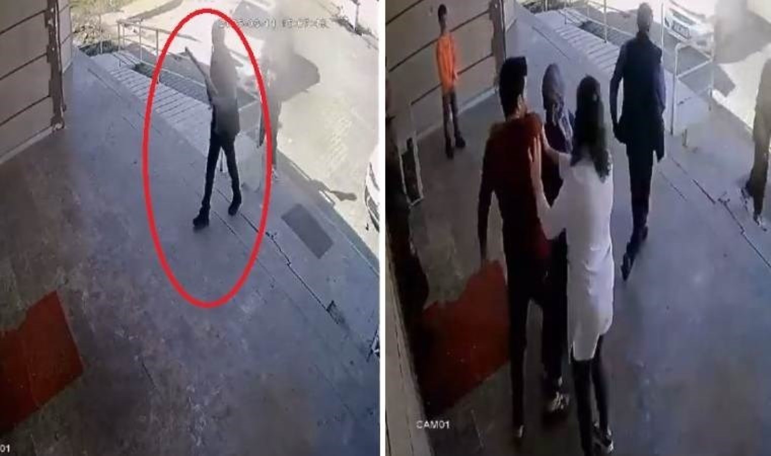 Doktora beyzbol sopalı saldırı girişimi kamerada