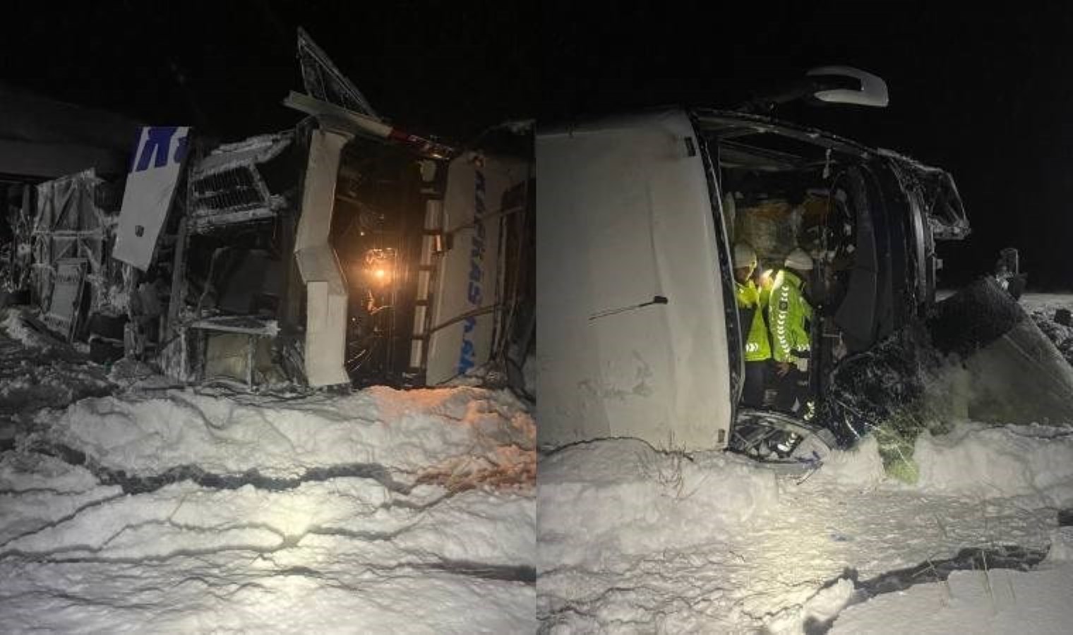 Erzurum’da yolcu otobüsü devrildi… Çok sayıda yaralı var!