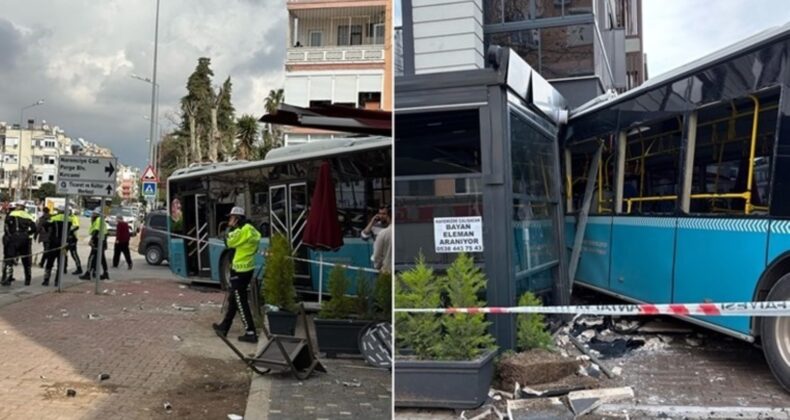 Feci kaza… Halk otobüsü, araçlara çarpıp kafeye girdi: 4 yaralı