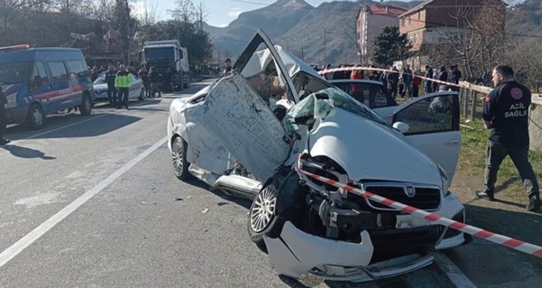 Giresun’da feci kaza: Kamyon otomobile çarptı, 3 ölü!