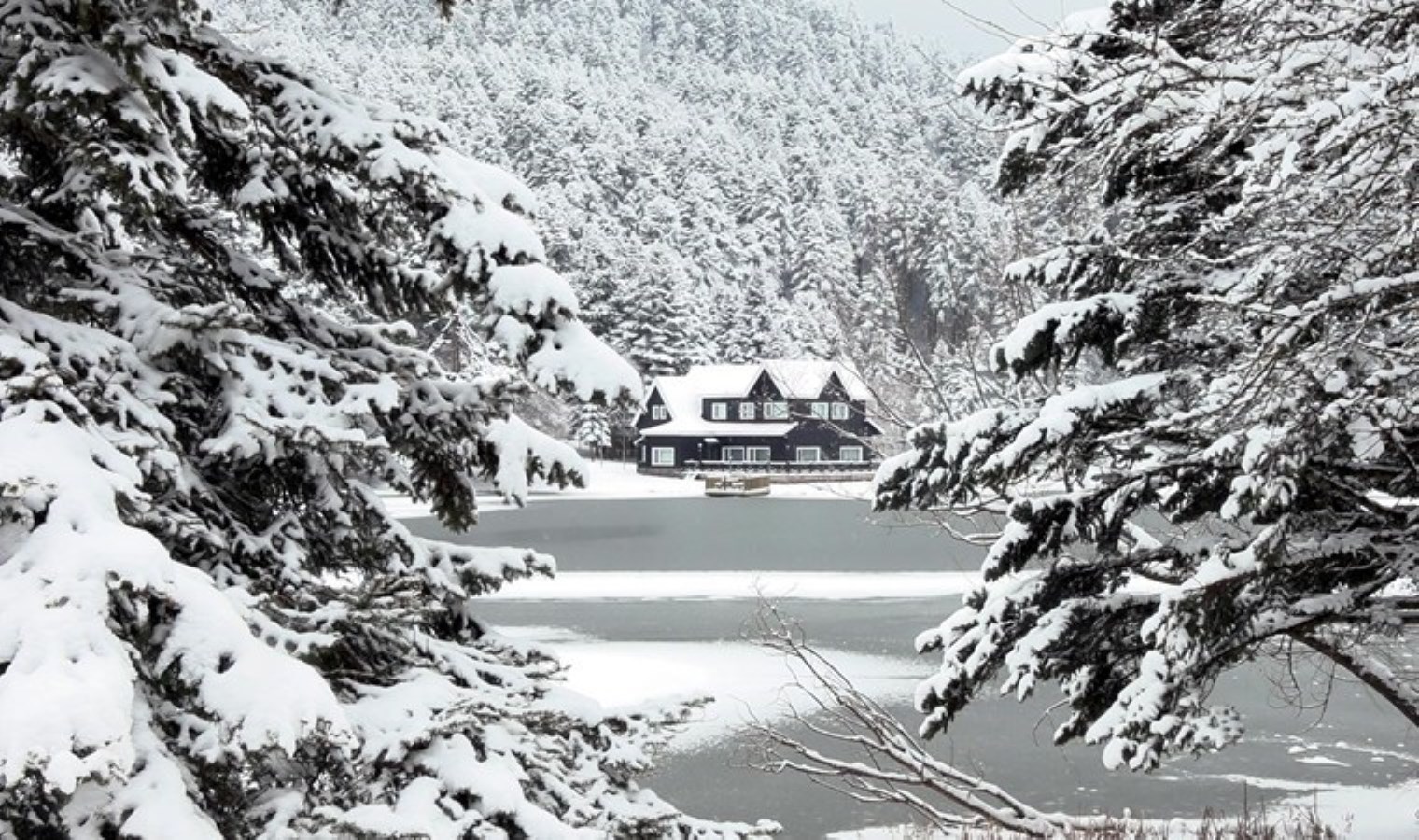 Gölcük Tabiat Parkı’nda kar manzarası