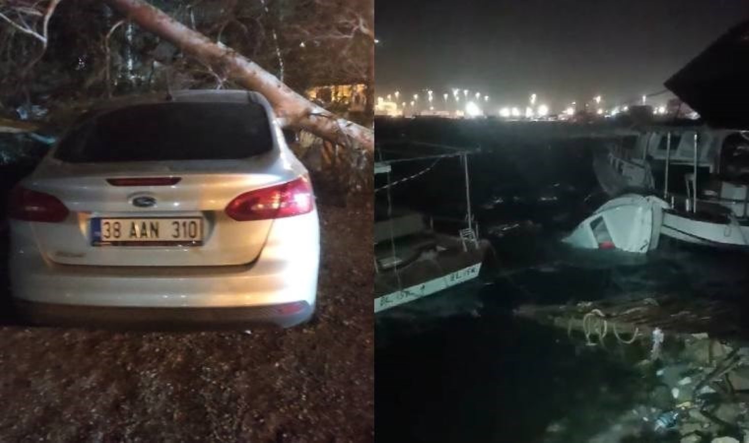 Hatay’da fırtına esareti… Tekneler alabora oldu, ağaçlar devrildi!