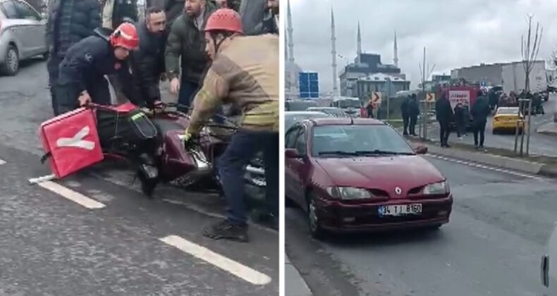 İstanbul Arnavutköy’de motosiklet kamyonetin altına girdi: Motokurye hayatını kaybetti!