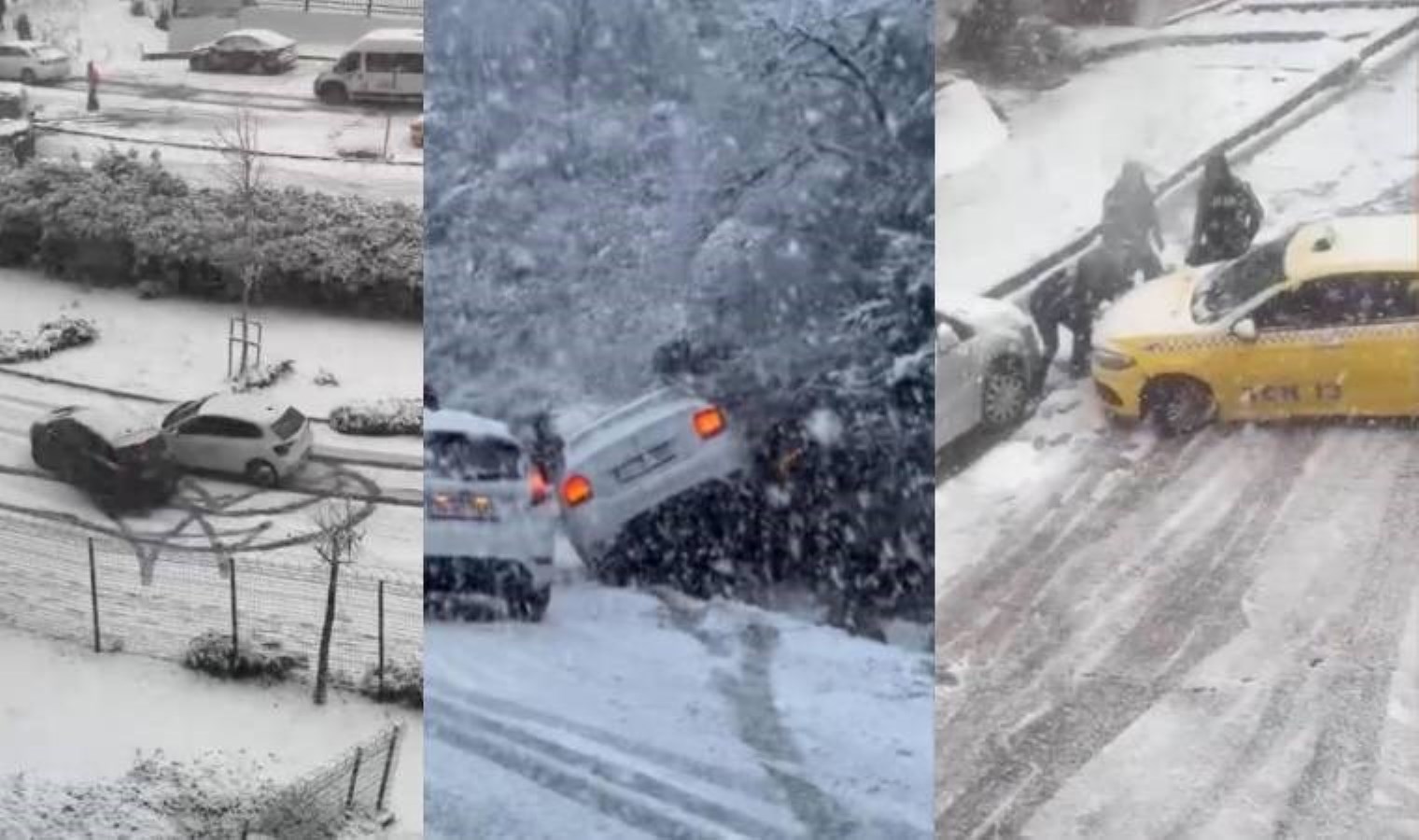 İstanbul beyaza büründü, kazalar peş peşe geldi