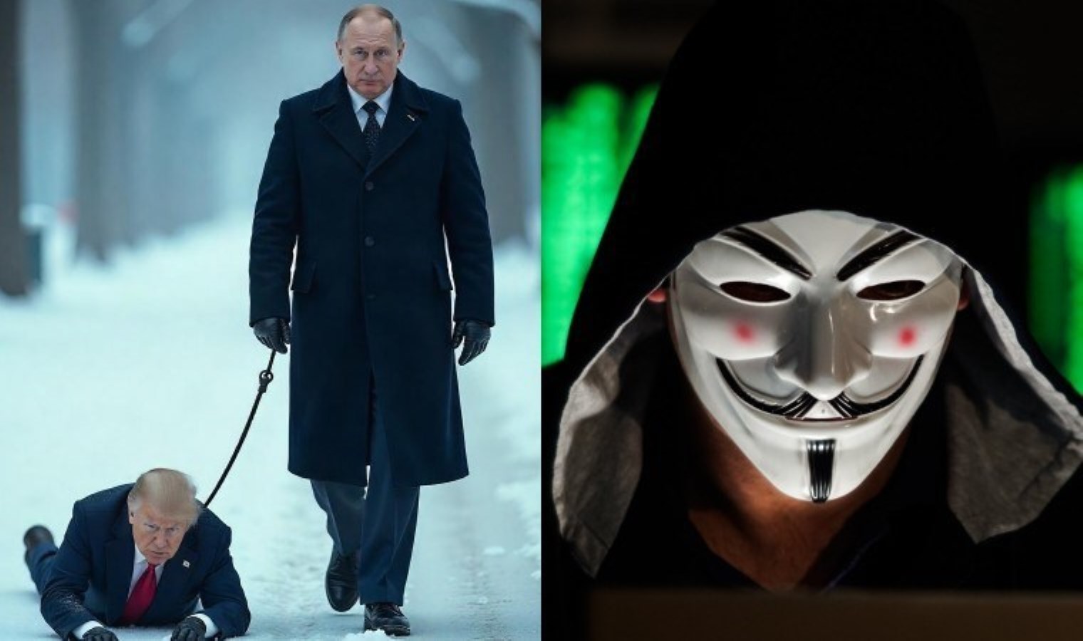 Oval Ofis krizinin yankıları sürüyor: Anonymous’tan, Putin-Trump görseli