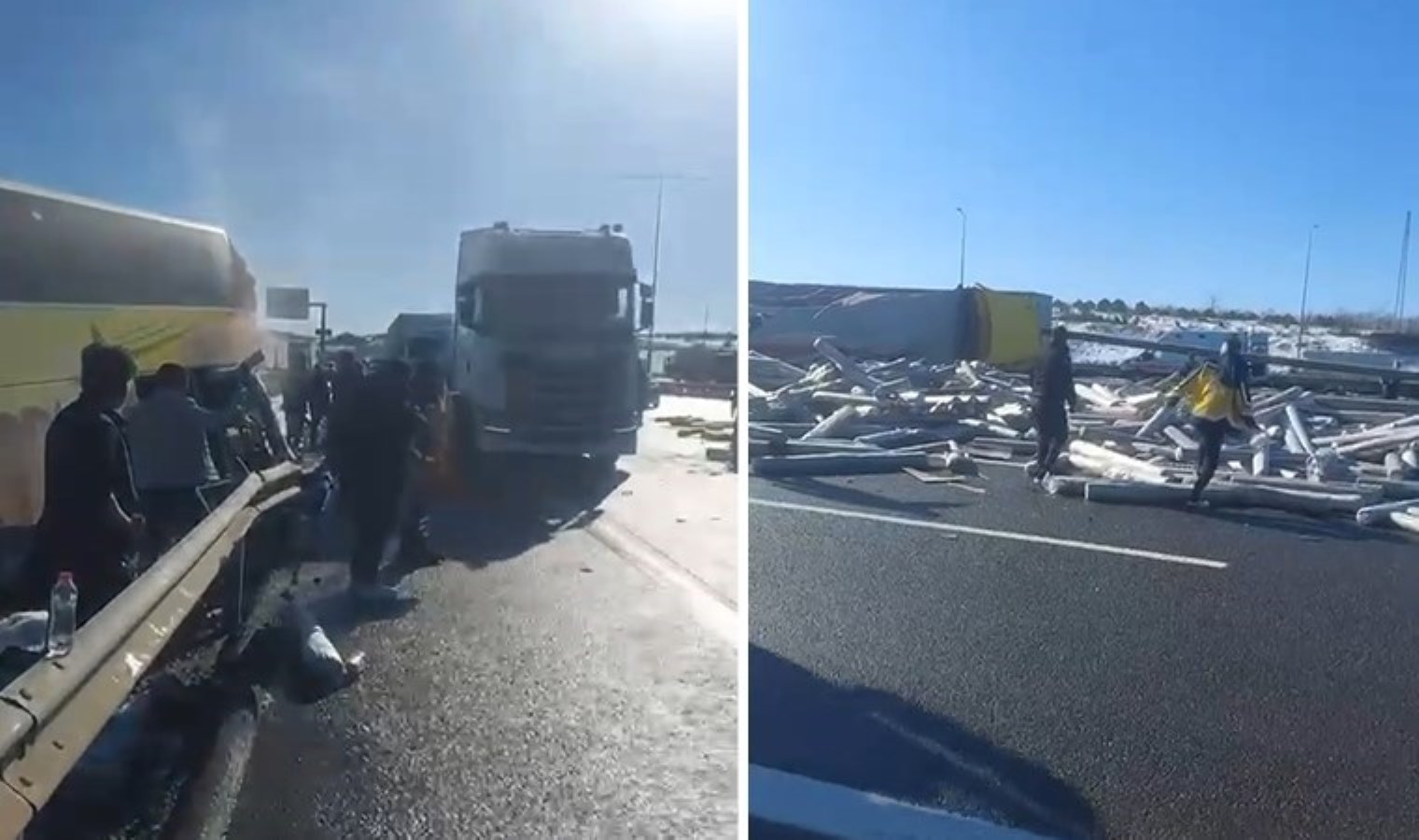 Son dakika… Kuzey Marmara Otoyolu’nu kilitleyen kaza! TIR ile yolcu otobüsü çarpıştı