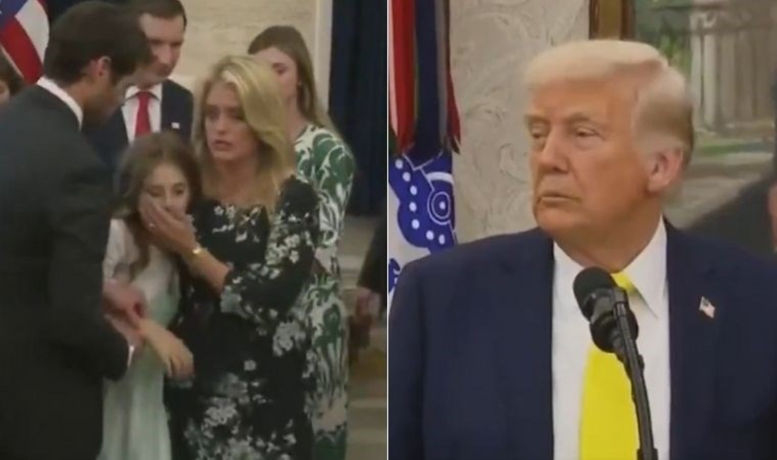 Beyaz Saray’da panik anları: Trump’ın konuştuğu sırada Mehmet Öz’ün torunu bayıldı