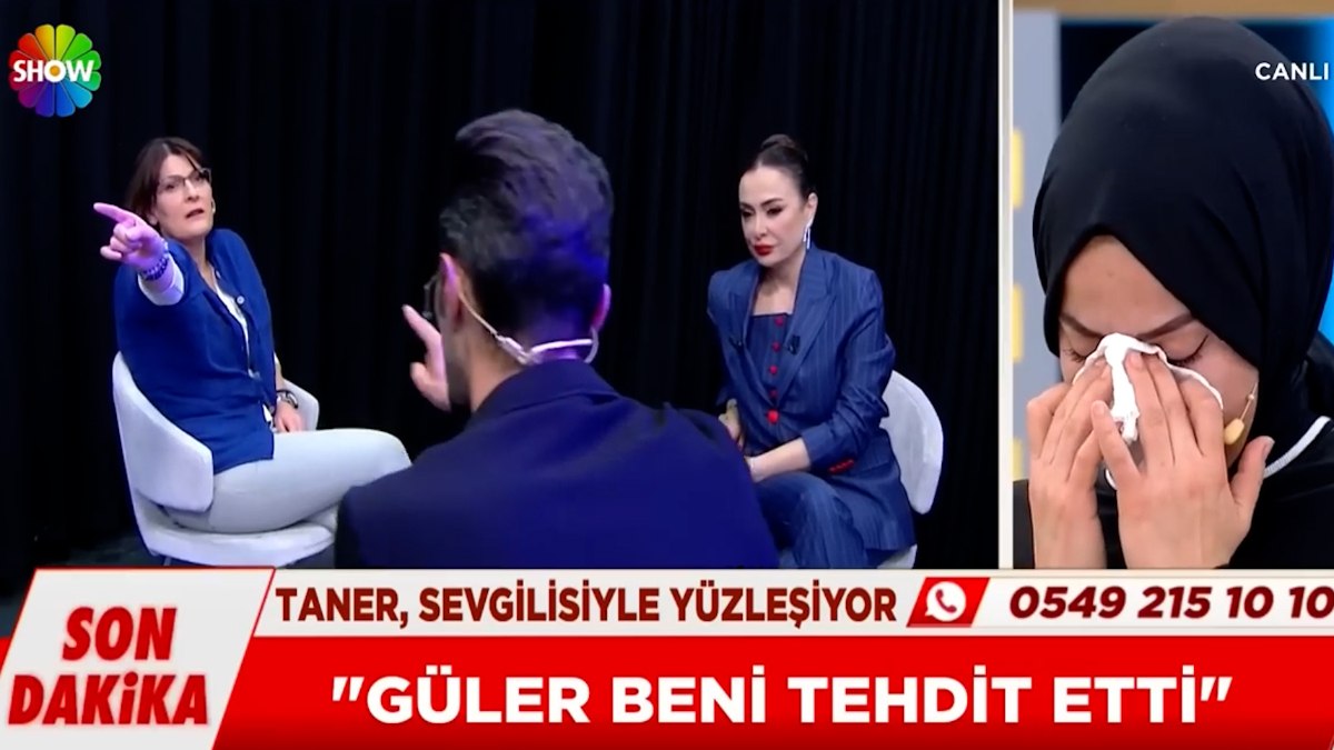 Canlı yayında sevgilisi ve karısıyla yüzleşti